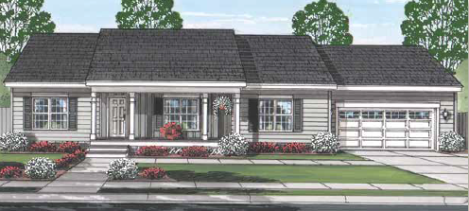 gray ranch house color print picture